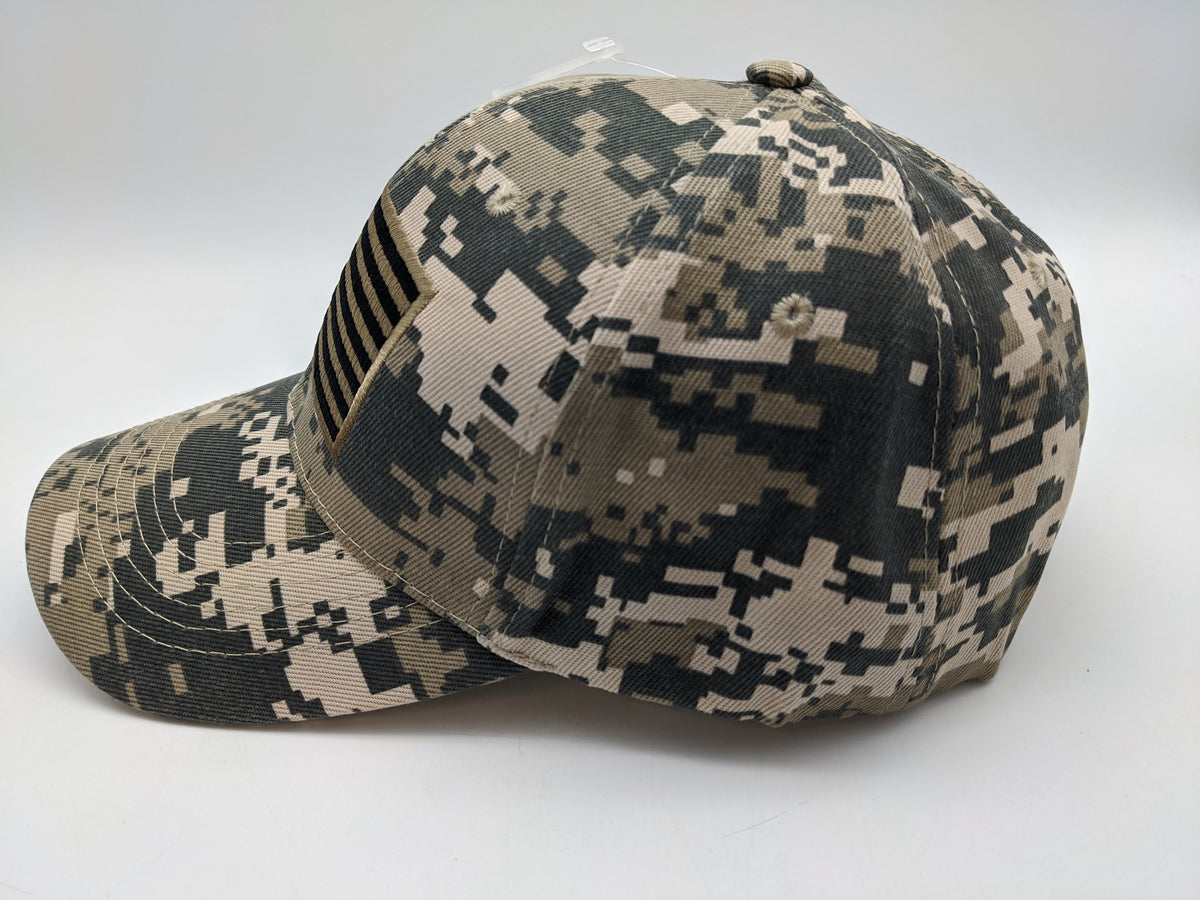 Tactical Cap Hat - Digital Camo TAN - American Flag - Embroidered