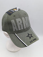 Licensed United States Army Hat - NEW LOGO - Embroidered - Green - Zig Zag Letters