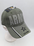 Licensed United States Army Hat - NEW LOGO - Embroidered - Green - Zig Zag Letters