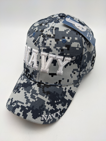Licensed United States Navy Hat - Embroidered - Digital Camo Blue