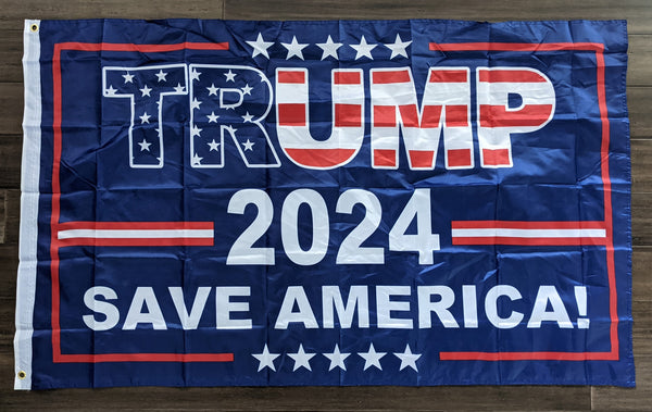 3' x 5' Flag - Trump 2024 - SAVE AMERICA!