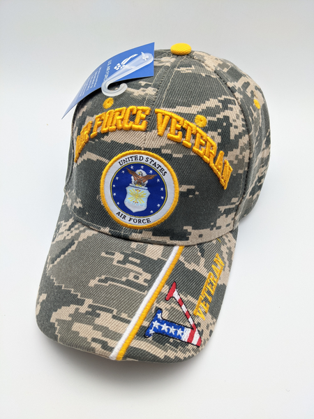 Air Force Veteran Hat - Embroidered - Digital Camo - USAF Emblem