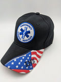 EMS Emergency Medical Services Embroidered Hat - USA Flag Bill