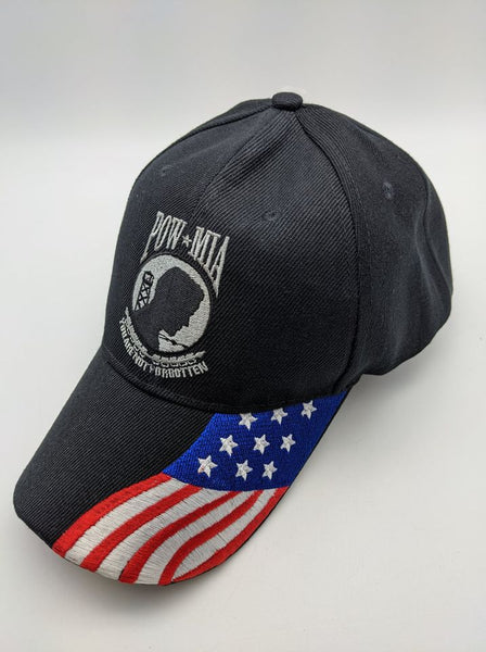 POW MIA Embroidered Hat - You Are Not Forgotten - USA Flag Bill