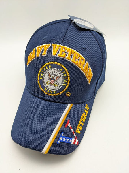 Licensed United States Navy Veteran Hat - Embroidered - U.S. Navy Emblem