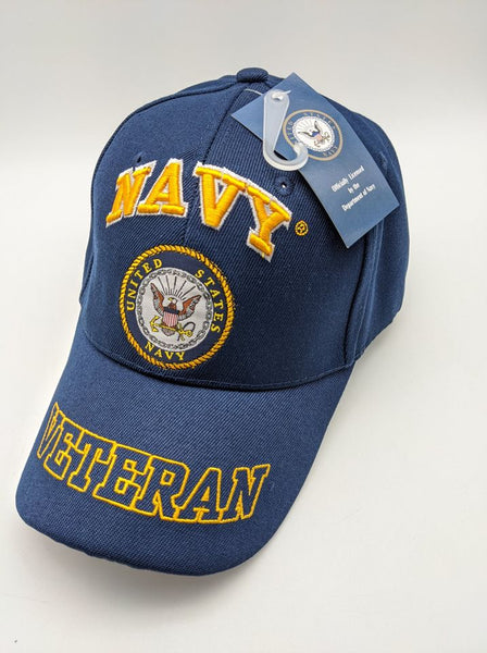 Licensed United States Navy Hat - Veteran Bill - Embroidered