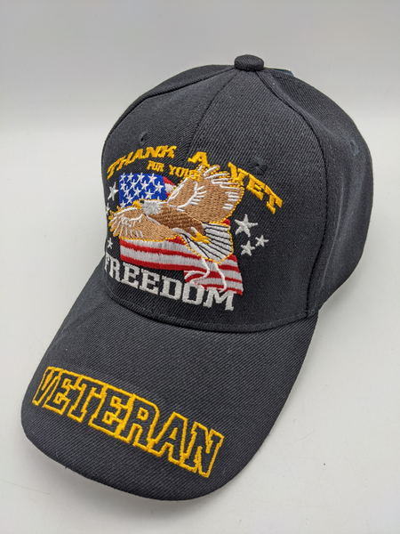 Embroidered Veteran Hat -Thank A Vet For Your Freedom