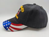 United States Disabled Veteran Hat - Embroidered - USA Flag Bill