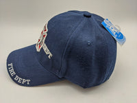 Embroidered Hat - Fire Fighter, Fire Department Emblem - Navy Blue