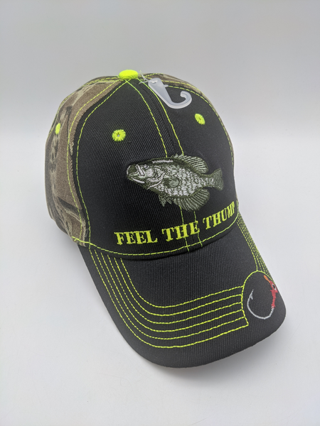 Fishing Fisherman Hat - Feel The Thump - Crappie - Embroidered