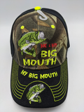 Fishing Fisherman Hat - Me & My Big Mouth - Bass - Embroidered