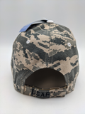 Licensed U.S. Air Force Embroidered Hat - Digital Camo Black Emblem Wings