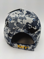 Licensed United States Navy Hat - Veteran Bill - Embroidered  Digital Camo Blue