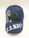 United States Navy Hat - Anchor - Embroidered - Emblem Eagle - Navy Blue