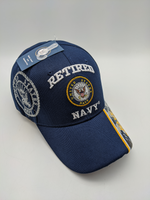 Licensed United States Retired Navy Hat - Emblem - Embroidered