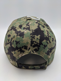 Tactical Cap Hat - Digital Camo - American Flag - Embroidered - Green