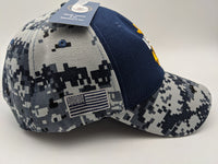 Licensed United States Navy Hat - USN Anchor - Embroidered - Digital Camo Blue