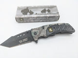 Licensed US Army Folding Pocket Knife - Digital Camo/ Black - Spring Assisted