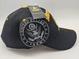 Licensed United States Army Retired Hat - Emblem - Embroidered - Black W/ Digital Camo Bill