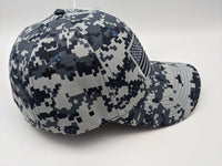 Tactical Cap Hat - Digital Camo Blue - American Flag - Embroidered