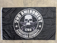 3'x5' Flag - 2nd Amendment 1789 - Americas Original Homeland Security -Skull Flag