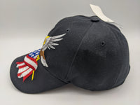 Embroidered Hat - Eagle USA Flag - Americana Patriotic - Bald Eagle - Black