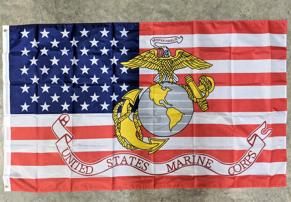 3' x 5' Flag - USA  / United States Marine Corps Flag - Emblem