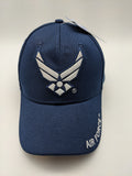 Licensed United States Air Force Emblem Wings Hat - Blue