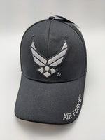 Licensed United States Air Force Emblem Wings Hat - Black