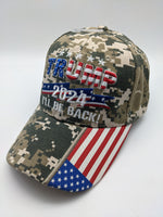 Trump 2024 Embroidered Hat - I'll Be Back! - Flag Bill