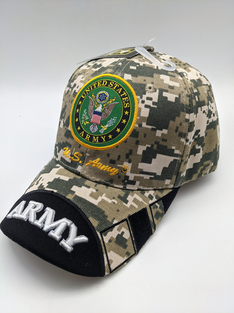 Licensed United States Army Emblem Hat -Embroidered - Digital Camo ...