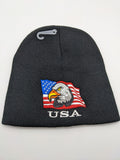 USA American Flag Beanie - Bald Eagle