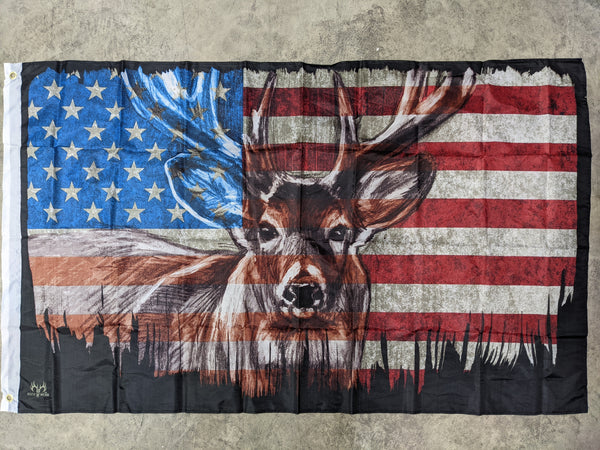 3' X 5' Flag - American Flag With Deer
