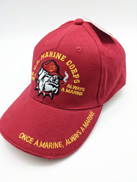 United States Marine Corps Ballcap - Red Once A Marine Always A Marine