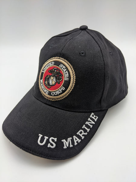 United States Marine Corps Ballcap - Black Emblem