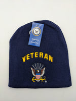 Licensed United States Navy Beanie Hat Cap - Veteran - Eagle Emblem