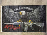 3' x 5' Flag - 2nd Amendment - In Guns We Trust - Eagle