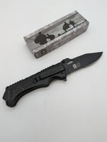 Licensed US Army Folding Pocket Knife - Black - Spring Assisted - BKC