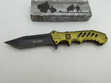 Licensed US Army Folding Pocket Knife - Green - Spring Assisted - TG