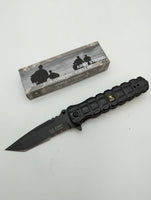 Licensed US Army Folding Pocket Knife - Black - Spring Assisted - BK