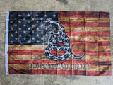 3'x5' Flag - Dont Tread On Me Flag - Vintage Style Distressed - USA Flag