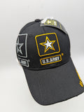 Licensed United States Army Hat Ballcap - Black - Star Emblem - Shadow Side