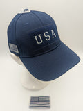 USA Flag Removable Patch Hat - Navy Blue