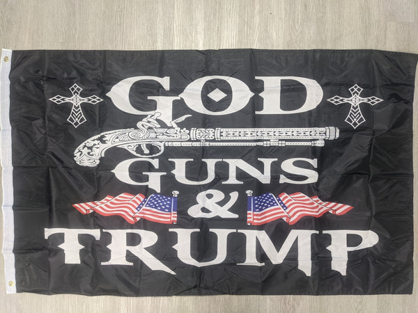 3' x 5' Flag - Trump 2024 - God Guns & Trump