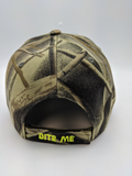 Fishing Fisherman Hat - Bite Me Camo - Stencil Letters - Embroidered