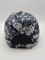 Tactical Cap Hat - Digital Camo Blue - American Flag - Embroidered