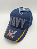 Licensed United States Navy Hat- Eagle Anchor Bill - Embroidered