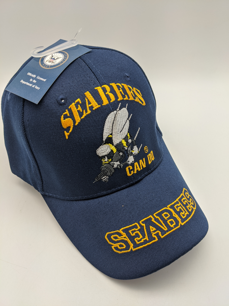 Licensed United States Navy Hat -Seabees Can Do - Embroidered