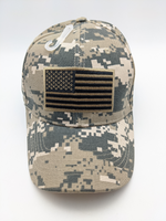 Tactical Cap Hat - Digital Camo TAN - American Flag - Embroidered