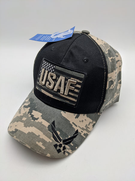 Licensed United States Air Force Hat - USA Flag - U.S.A.F - Embroidered - Digital Camo
